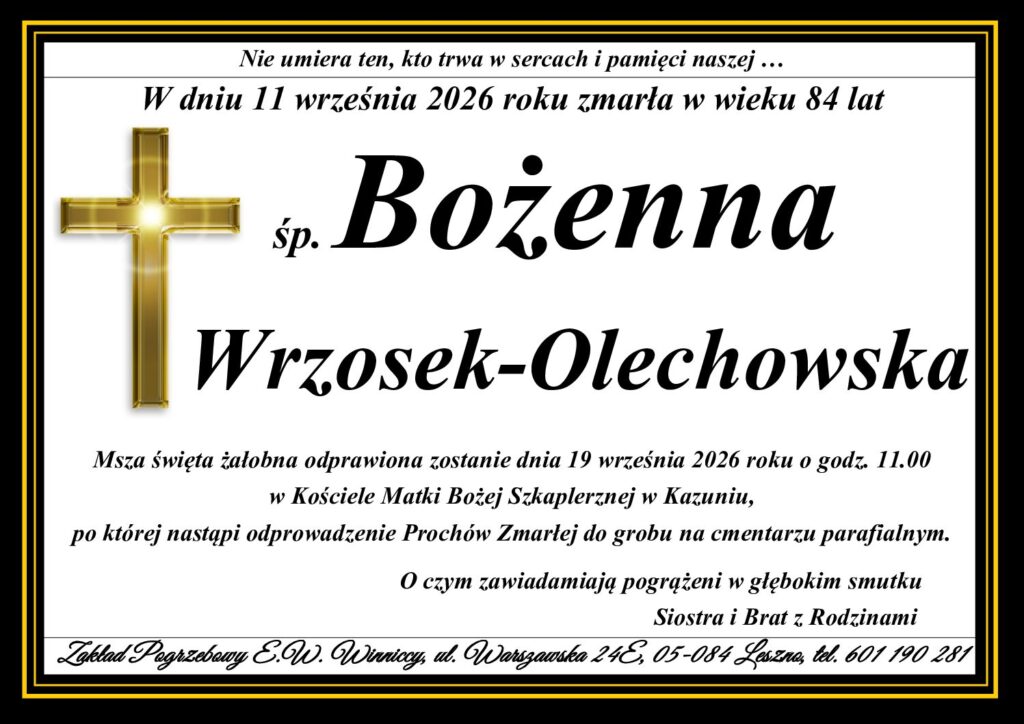 ŚP. Bożenna Wrzosek-Olechowska