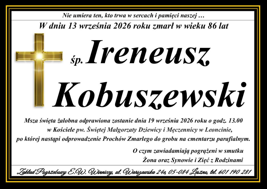 ŚP. Ireneusz Kobuszewski