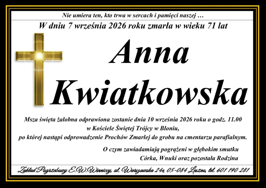 ŚP. Anna Kwiatkowska
