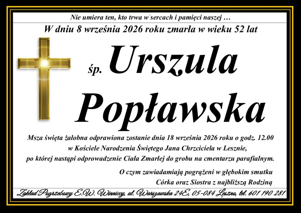 ŚP. Urszula Popławska